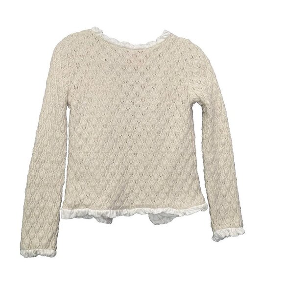 MANOUSH Women Sweater Size M Ivory Cardigan Single Snap Metallic Event Elegant - Picture 2 of 13